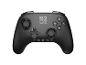 Schwarzer Gamecontroller mit Joysticks, Tasten und D-Pad.