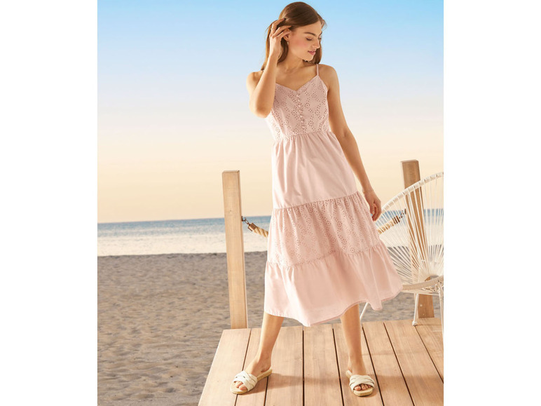 Gehe zu Vollbildansicht: esmara Damen Midi-Kleid, sommerlich leicht, mit Lochstickerei - Bild 6