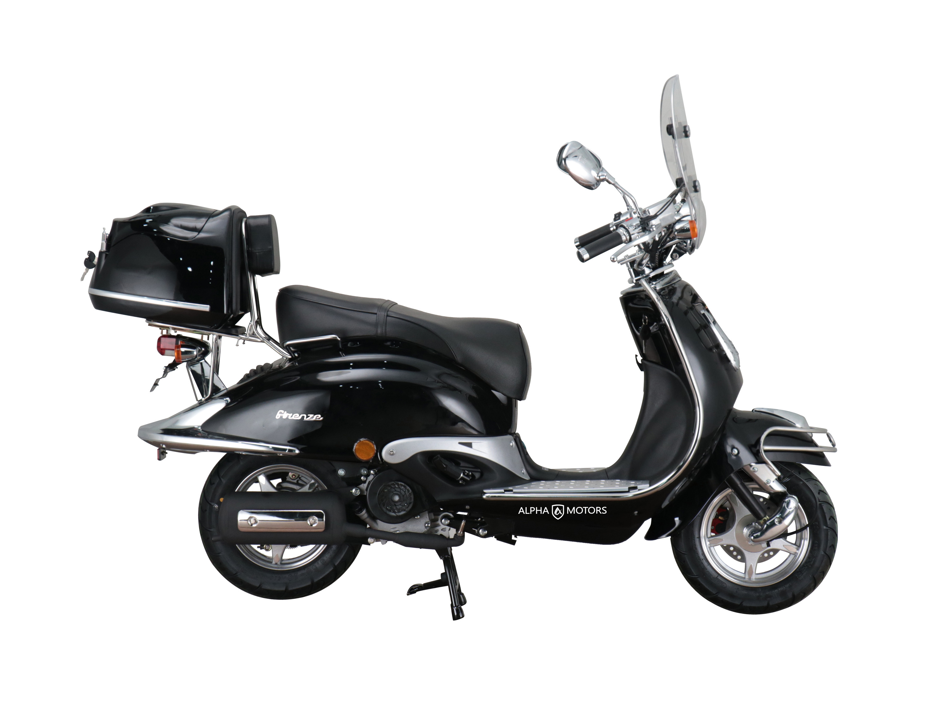 ALPHA MOTORS Motorroller Retro Firenze Limited 50 ccm EURO 5 (Schwarz, 25 km/h) – Bild 3 von 4