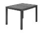 Garten Tisch mit ausklappbarer Platte, anthrazitfarbenes Metallgestell.