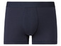 Ein Paar dunkelblaue Boxershorts.