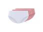 Drei Paar Damen-Slips, einer weiß und zwei rosa.