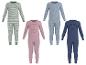 Langarm-Pyjamas mit Streifen-, Schleifen- und Teddybär-Prints.