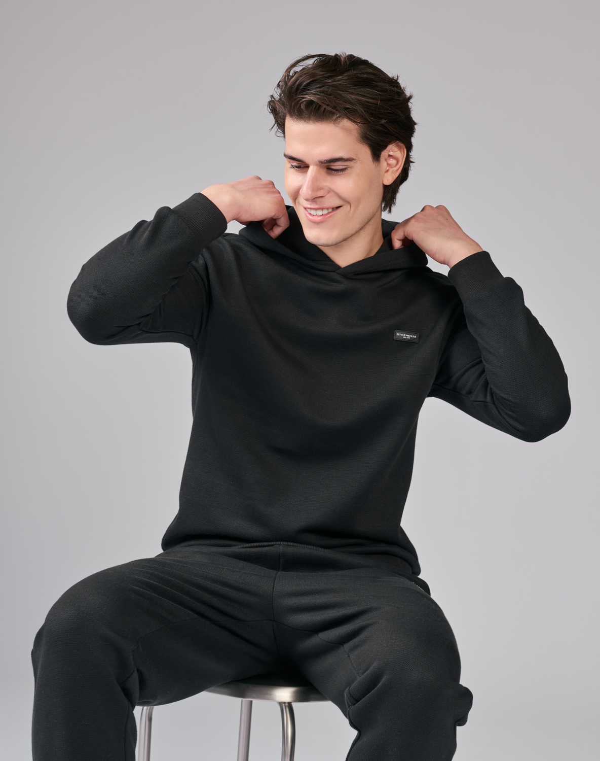 STRENESSE BLUE Herren Sweathoodie »Jogi Löw - Kollektion«, mit Piqué-Struktur (Schwarz, XXl) – Bild 3 von 4