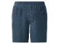 Blaue Sweatshorts mit elastischem Bund und Gesäßtasche.
