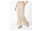 Damen-Palazzohose in Beige mit Kordelzug in der Taille und beigen Mules