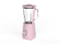 Rosa Mixer mit Glaskanne und Messskala.