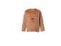 Braunes Kinder-Fleece-Oberteil mit gesticktem Bärengesicht