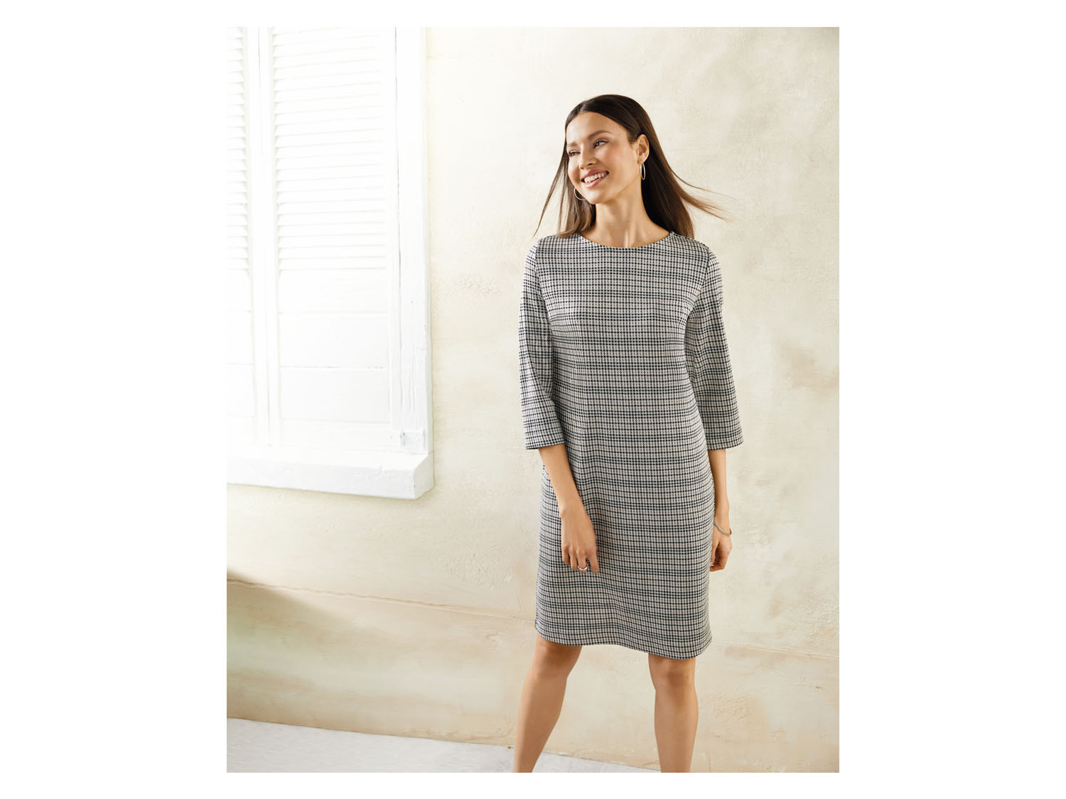 ESMARA® Damen Kleid Punto Di Roma (Karo, S(36/38)) – Bild 2 von 4