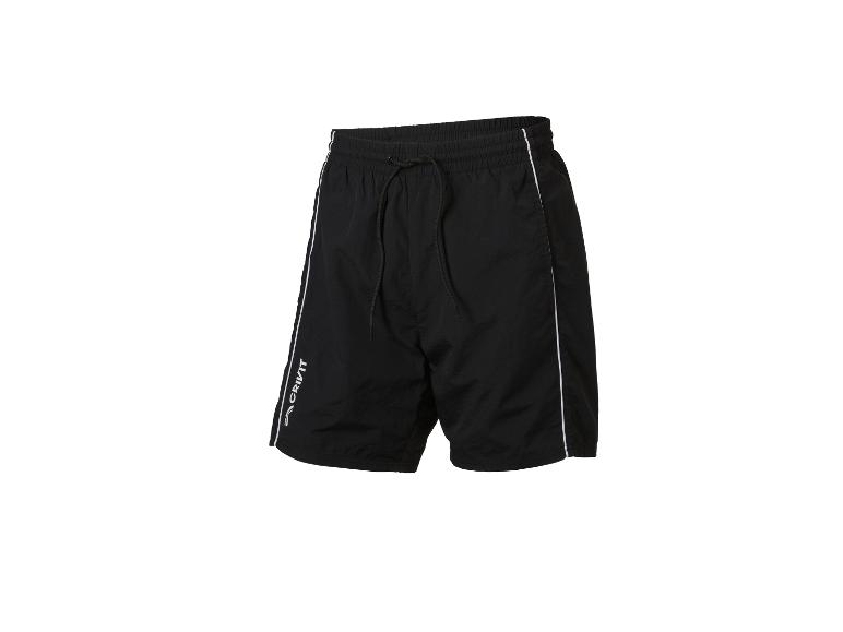 Schwarze Crivit Herren-Sporthose mit weißen Streifen und Kordelzug