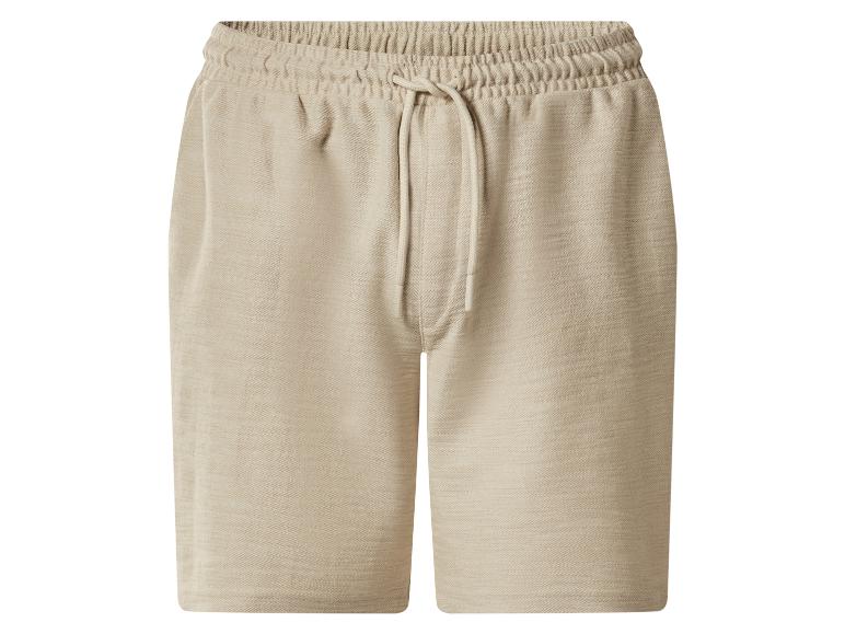 Beige Sweatshorts mit elastischem Bund und Kordelzug