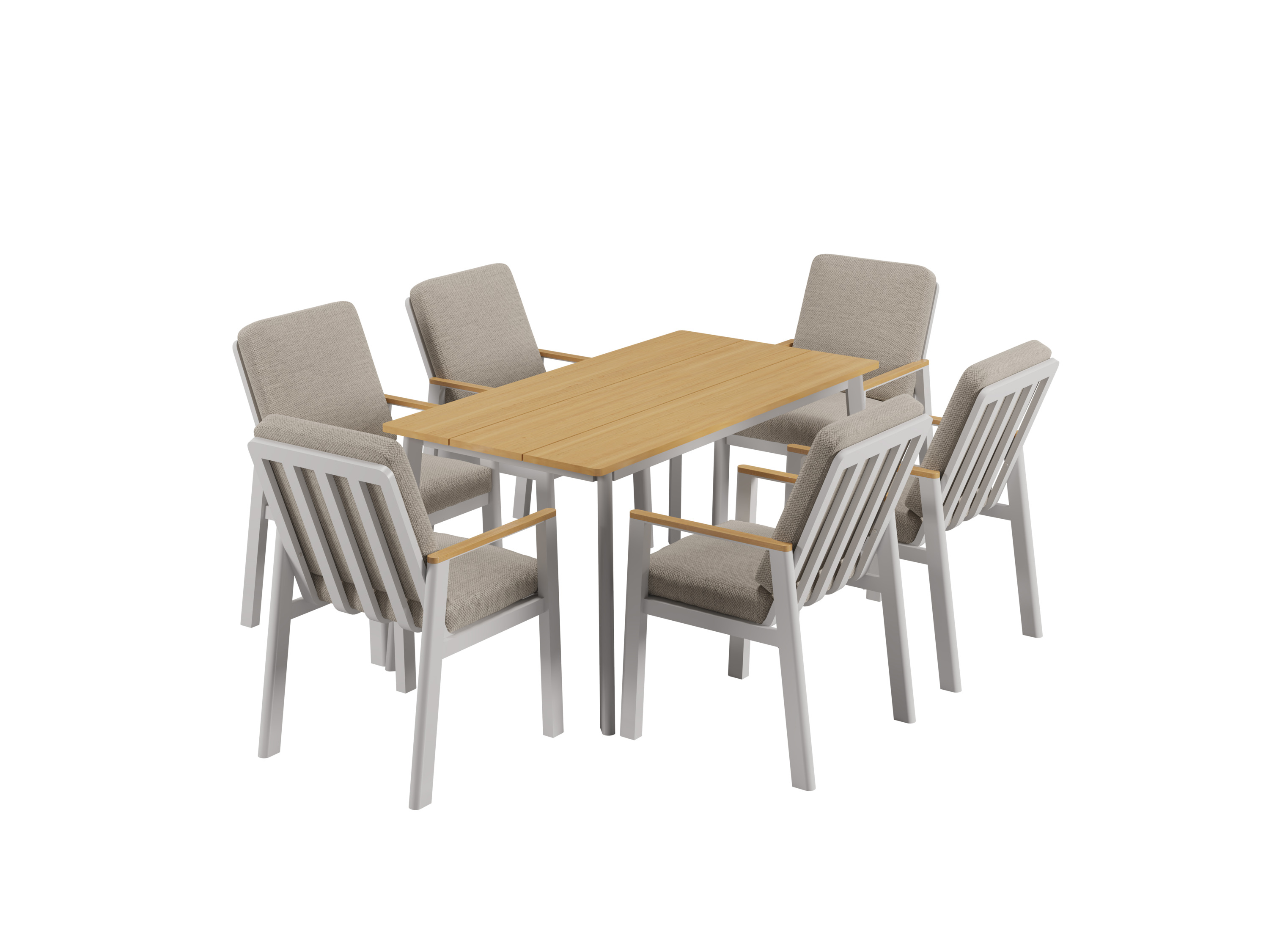 RICHLY Gartenmöbel Dining Set »Perugia«, inkl Polster (6-sitzer, Warmweiß)