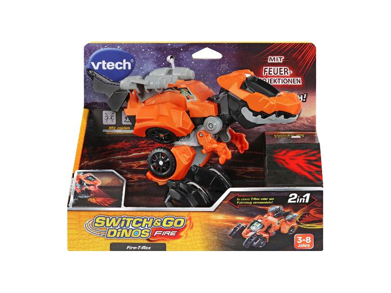 Oranges Dinosaurierspielzeug, das sich in ein Fahrzeug verwandelt, mit Feuerprojektionen, für 3-8 Jahre.