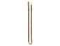 Braune Hundeleine aus strukturiertem Material mit Metallkarabiner und Ring.