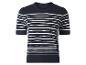 Marineblau-weiß gestreifter Kurzarmpullover