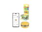 Smarter Macaron-Lautsprecher mit mobiler App zur Steuerung von Licht und Musik.
