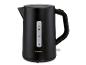 Schwarzer SilverCrest 1,7L Wasserkocher mit Wasserstandsanzeige.