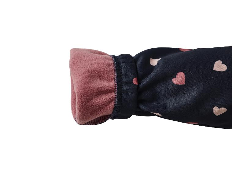 Kinderjacke mit Herzmuster und rosa Fleecefutter