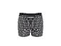 Herren-Boxershorts mit schwarzen, weißen und bordeauxfarbenen Streifen.
