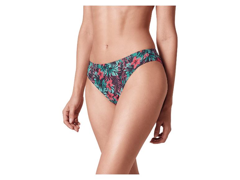 Bikini mit tropischem Muster: Slip und Oberteil.