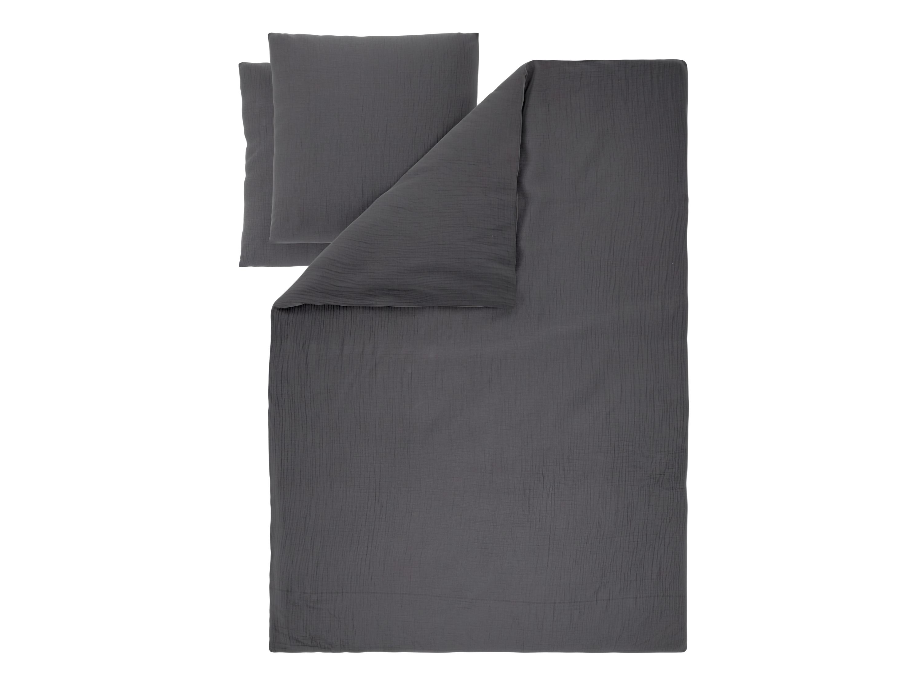 LIVARNO® Bettwäsche Musselin 200 x 220 cm (Dunkelgrau)