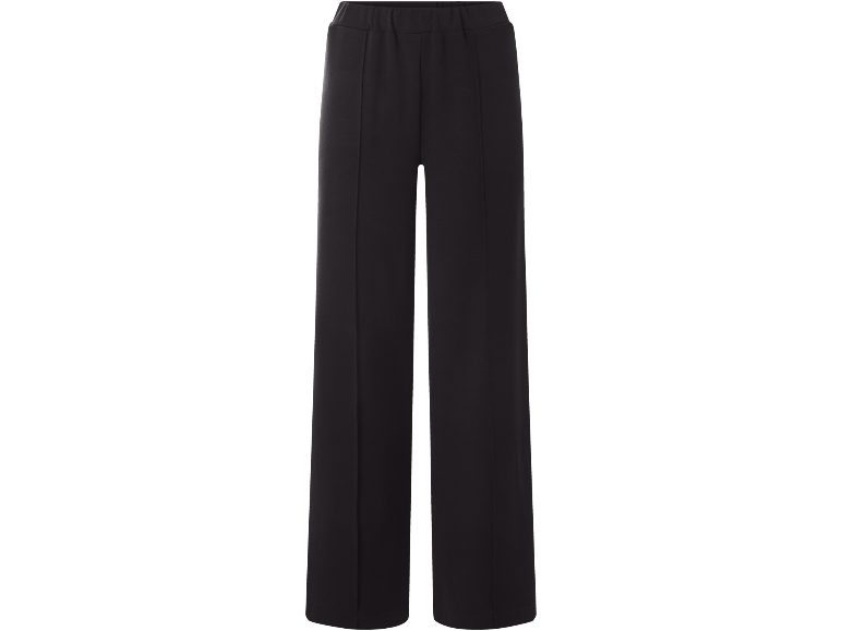 Schwarze weite Damenhose mit elastischem Bund.