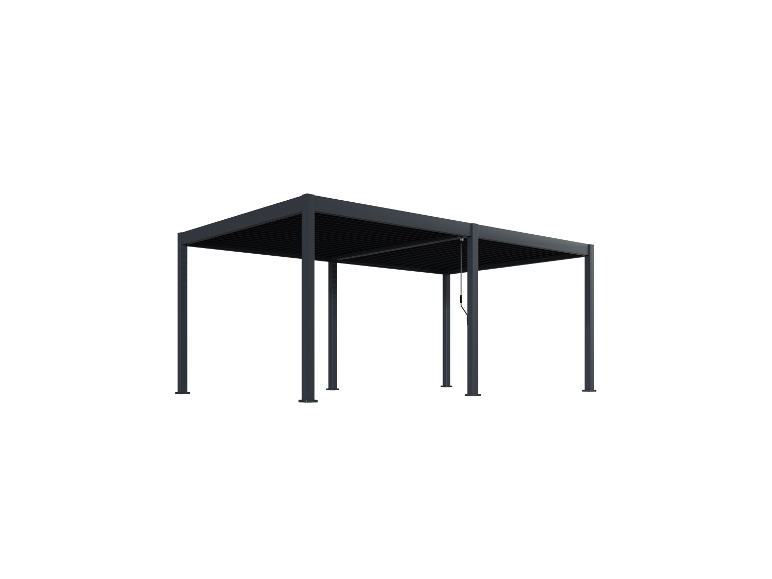 Moderne Aluminium-Pergola mit verstellbarem Dach.