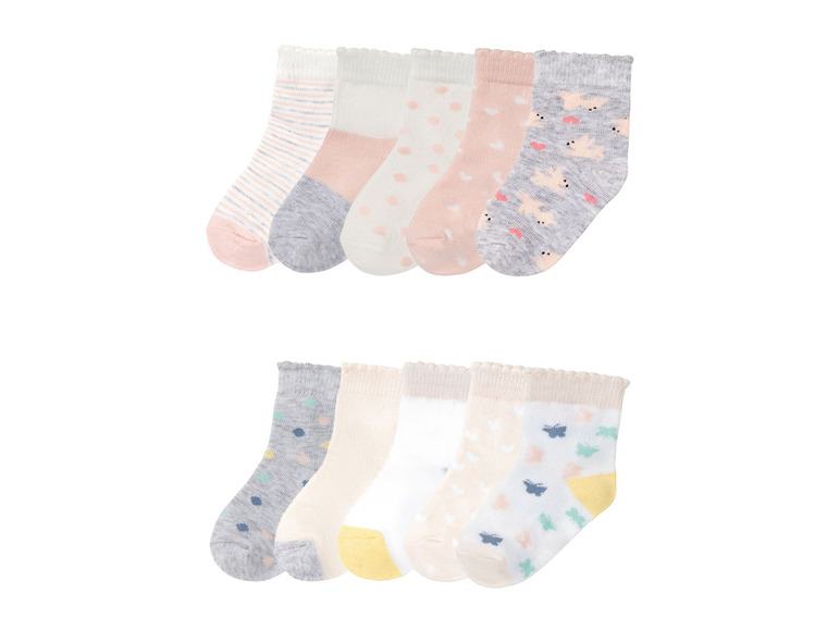 Gehe zu Vollbildansicht: lupilu Mädchen Baby Socken, 5 Paar, mit Bio-Baumwolle - Bild 1