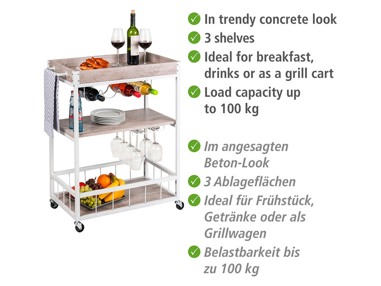 Gehe zu Vollbildansicht: Wenko Küchenwagen im trendigen Walnussholz-Look - Bild 9