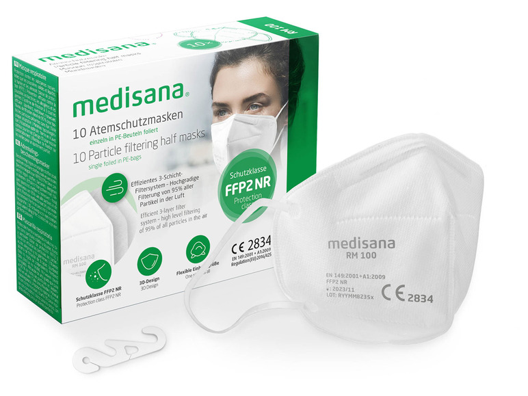 Gehe zu Vollbildansicht: MEDISANA RM 100 FFP2 Atemschutzmasken 10pcs/set - Bild 1