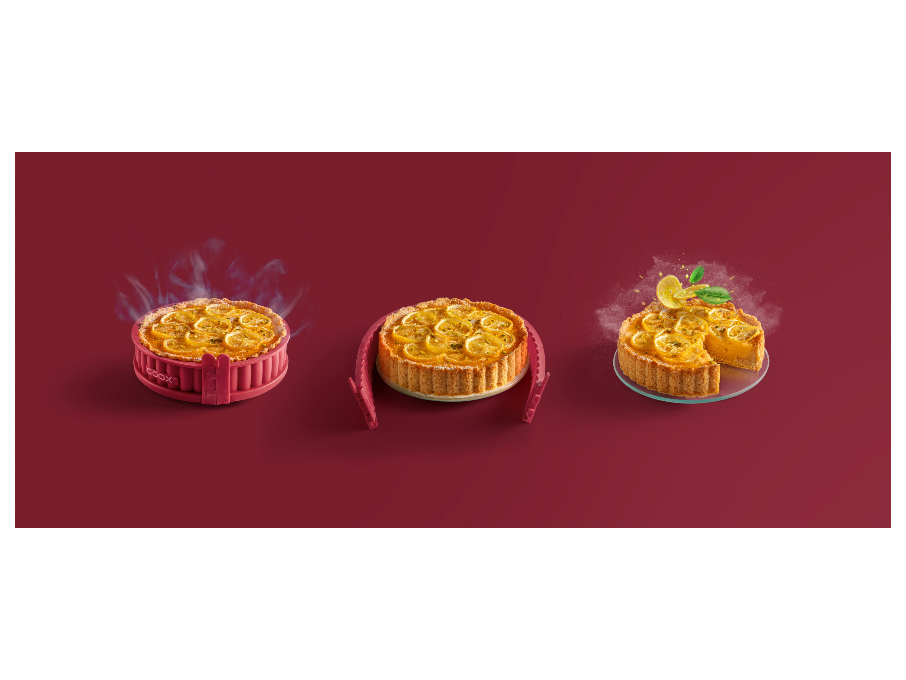 Thumbnail - Coox Quicheform mit Glasboden (Dunkelrot)