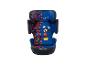 Blauer Kindersitz mit Mickey-Maus-Motiv.