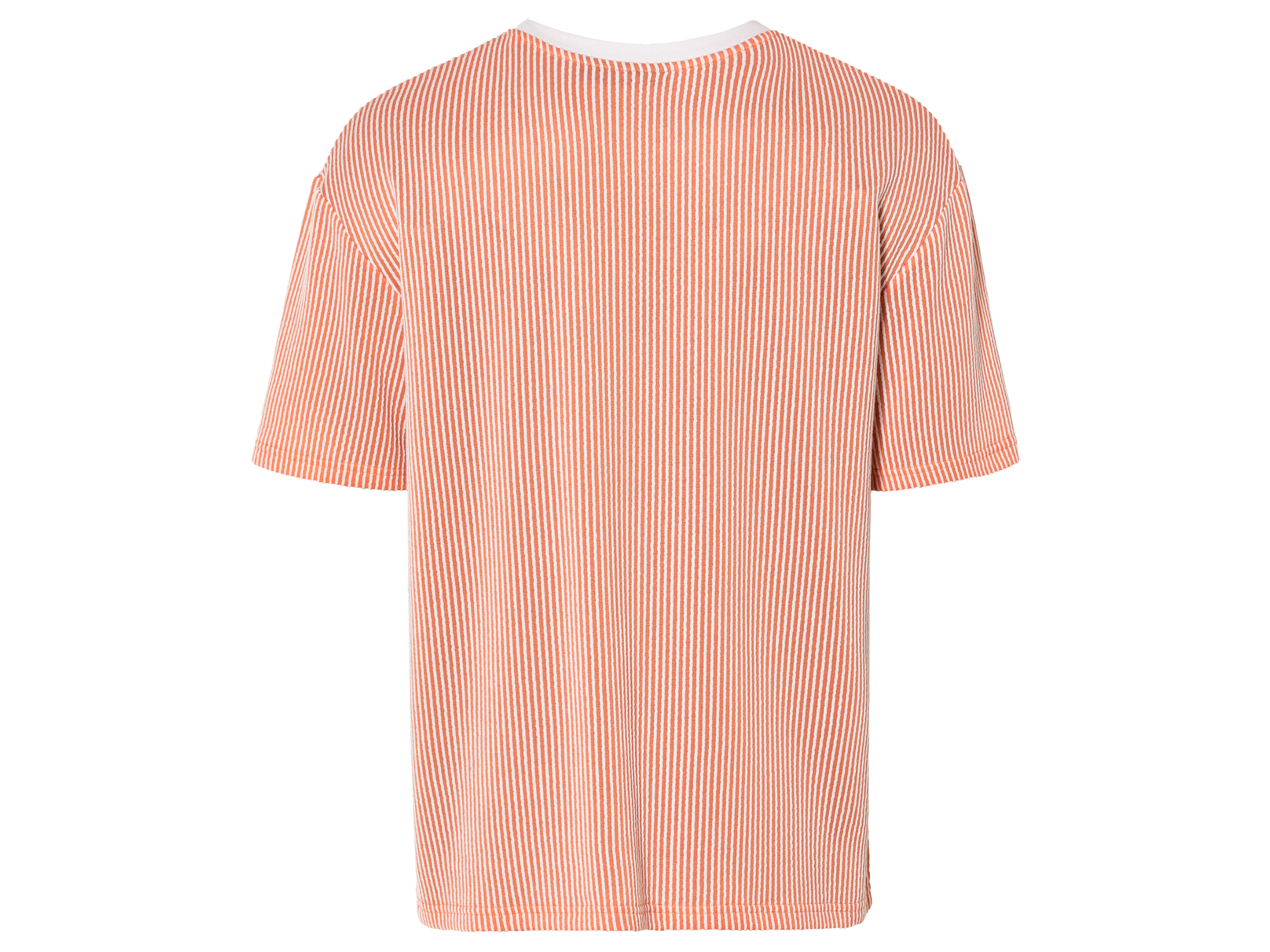 Thumbnail - LIVERGY® Herren T-Shirt Seersucker (L(52/54), orange/weiß)
