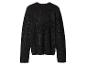 Schwarzer flauschiger Pullover mit Glitzer