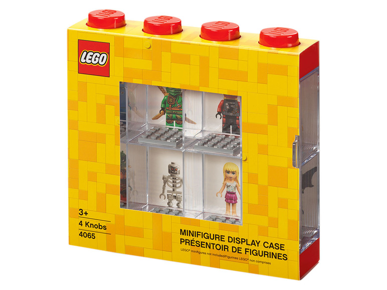 Lego Minifiguren-Display-Case mit 4 Fächern.