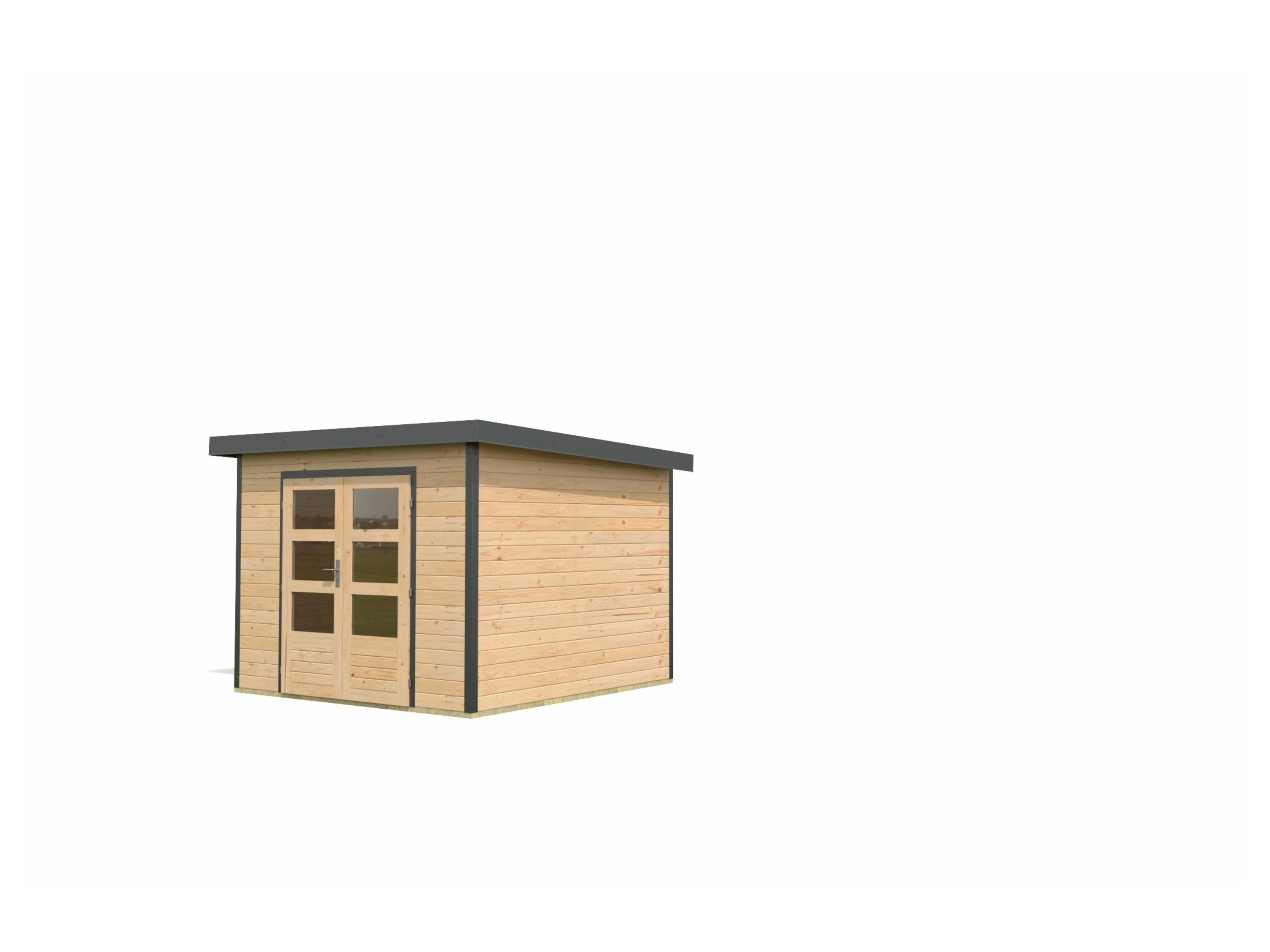 Karibu Gartenhaus Premium Hybrido (ohne Abbaudach, Natur/Anthrazit)““ | 04010090000565