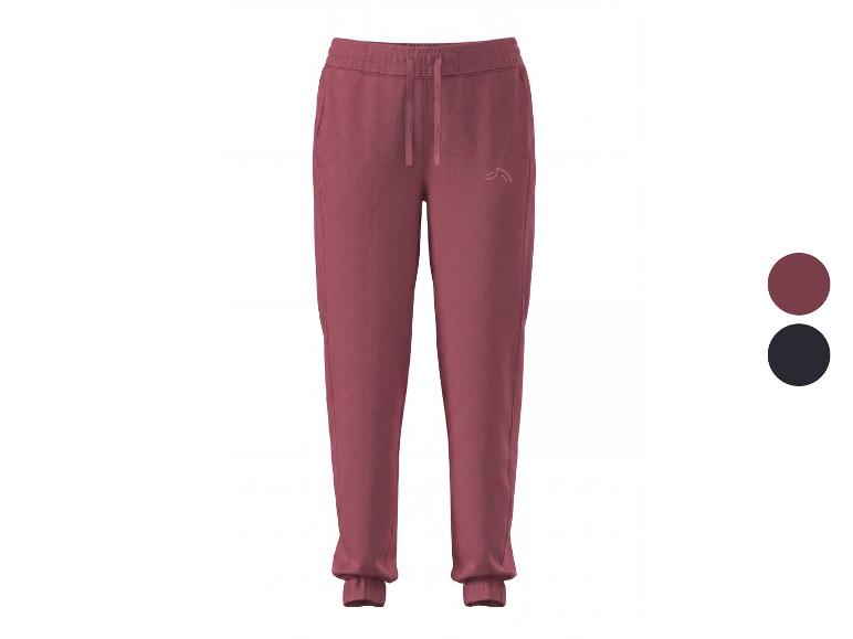 CRIVIT Damen-Sweathose in Bordeauxrot, mit Logo und zwei Farboptionen.
