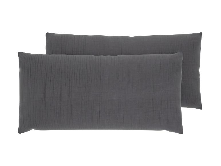 Zwei dunkelgraue Musselin-Kissen