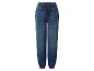 Blaue Kinder-Jeans-Jogger mit elastischem Bund und Kordelzug.