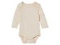 Baby-Body mit langen Ärmeln, cremefarben.