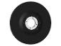Schwarze Schleifscheibe mit Metallflansch in der Mitte