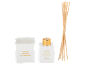 Weiße Duftkerze und Diffusor mit „Vanilla Snowflake“ und 50 ml Text.