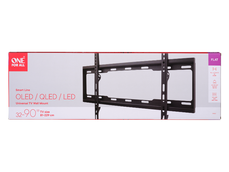TV-Wandhalterung für OLED/QLED/LED Fernseher von 32-90 Zoll, max. Gewicht 100 kg.