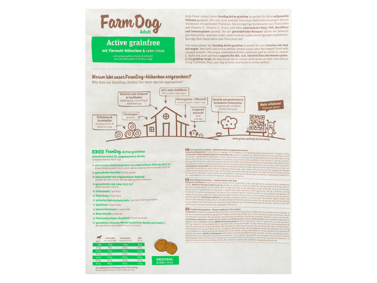 Gehe zu Vollbildansicht: Green Petfood FarmDog Adult Hundetrockennahrung Active Grainfree, 10 kg - Bild 3