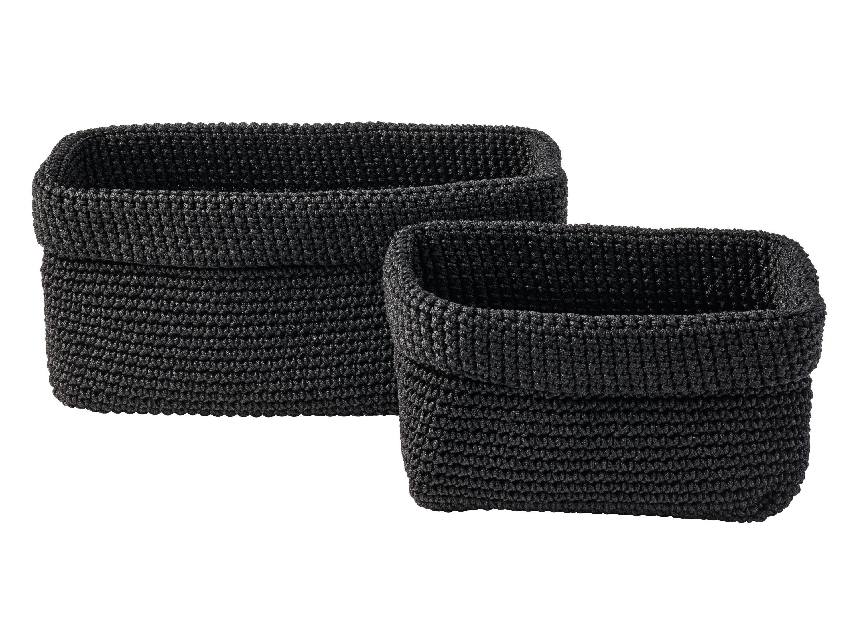 LIVARNO home Hängeregal / Aufbewahrungskörbe (Aufbewahrungskorb 2er schwarz) | 04335754012297