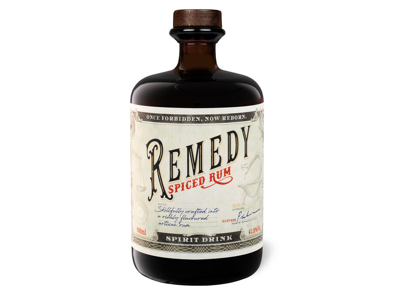Gehe zu Vollbildansicht: Remedy Spiced Rum 41,5% Vol + Highball Glas - Bild 4