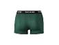 Grüne Boxershorts mit schwarzem Gummibund mit Text