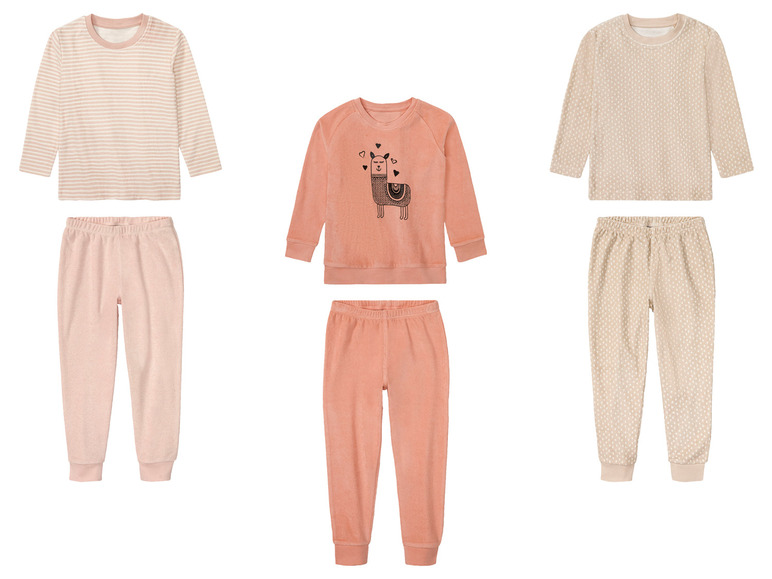 Gehe zu Vollbildansicht: lupilu Kleinkinder Mädchen Frottee-Pyjama, hoher Baumwollanteil - Bild 1