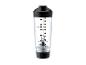 Transparenter Shaker mit schwarzem Deckel und Boden, mit Messskala in ml und fl.oz.