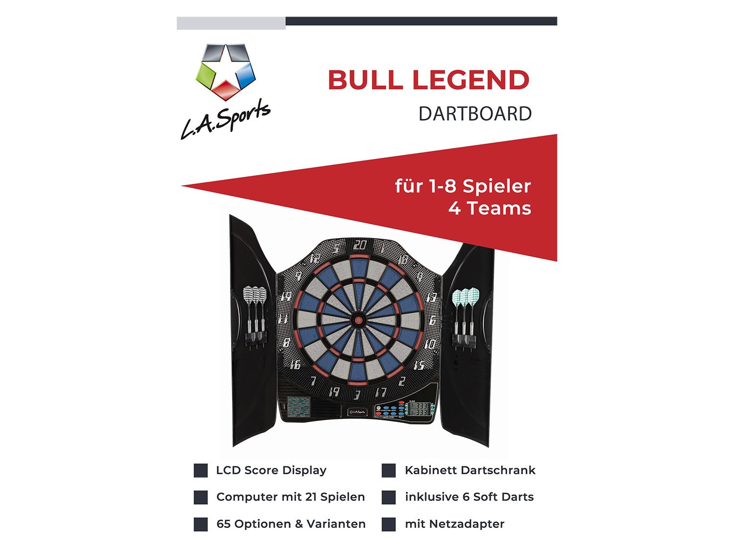 solex sports Electronic Dart Bull Legend, 8 Player, Ka…